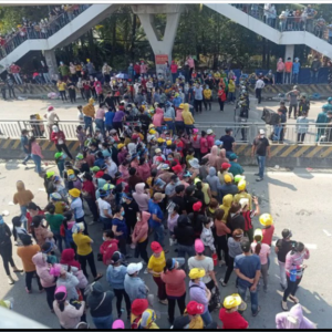 Strike continues for 3rd day at Pouchen shoe factory in Vietnam’s southern province of Dong Nai